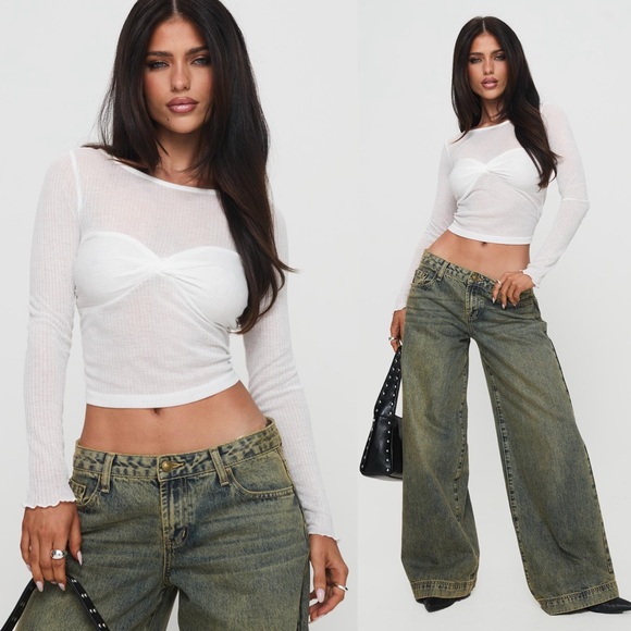 Princess Polly Tops - NWT Princess Polly November Long Sleeve Top in White US 4